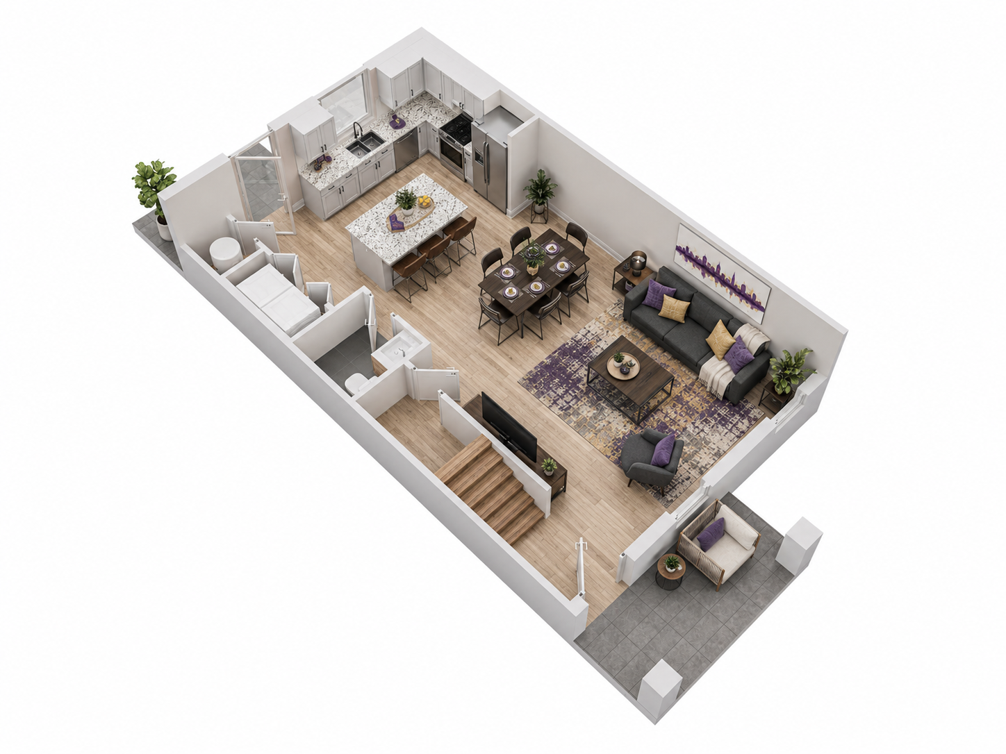 Campus Townes living space interior
