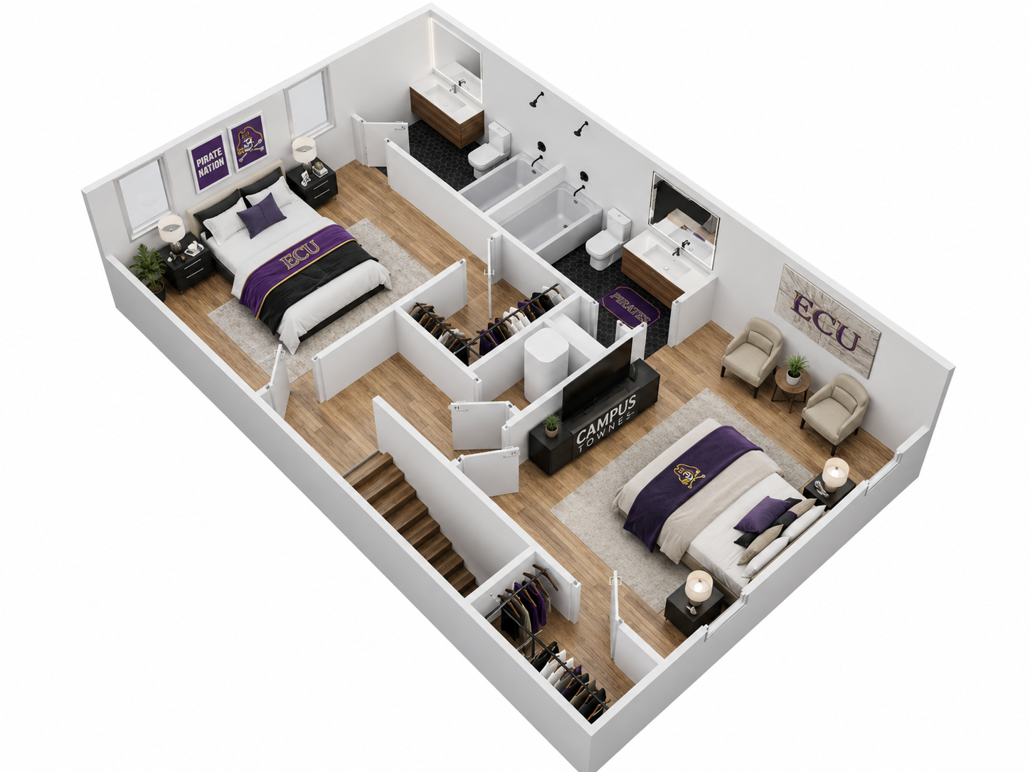 Open-concept kitchen and dining area